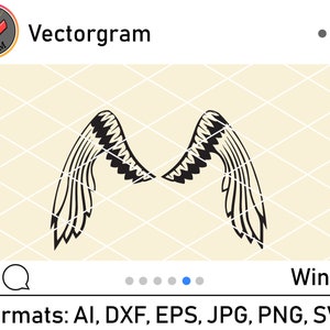 Wing 4 Svg Cut file for Silhouette or Cricut, Ai, Pdf, Eps, Svg, Dxf, Gif, Jpg, Png