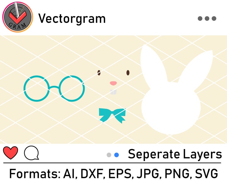 Easter Bunny Vector Art Svg Eps Gif Jpg Ai Dxf Pdf - Etsy
