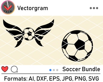 Soccer Bundle Svg Cut file for Silhouette or Cricut, Ai, Pdf, Eps, Svg, Dxf, Gif, Jpg, Png