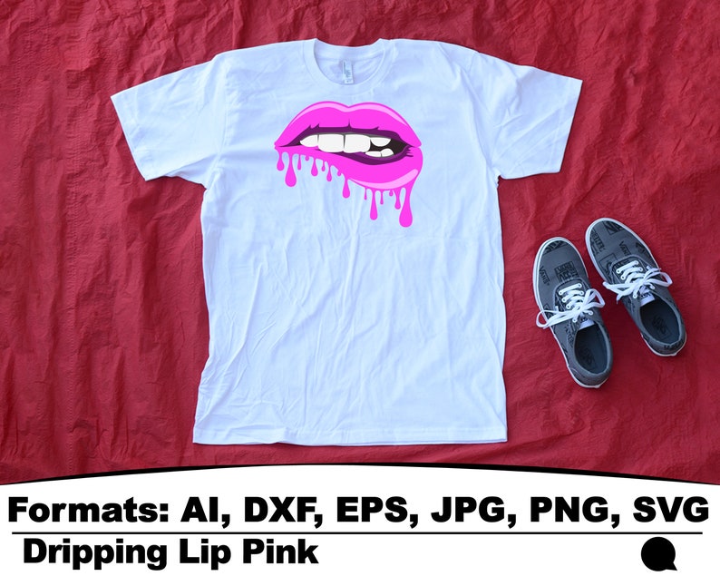 Download Dripping Lip Svg Pink Color Svg Designs T-Shirt Design | Etsy
