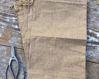 10 - Large Burlap Gift Bags with Drawstring - 10"x16" - Burlap Sacks for Gifts and Storage