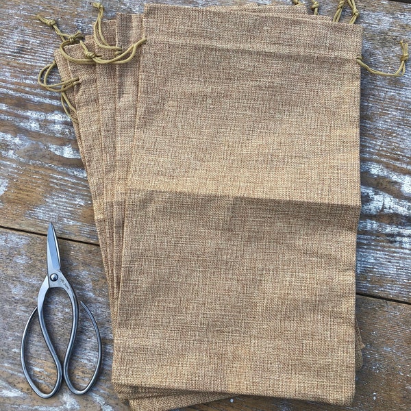 10 - Large Burlap Gift Bags with Drawstring - 10"x16" - Burlap Sacks for Gifts and Storage