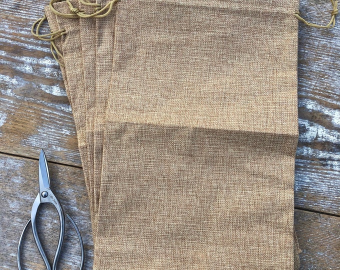 10 Large Burlap Gift Bags With Drawstring Etsy