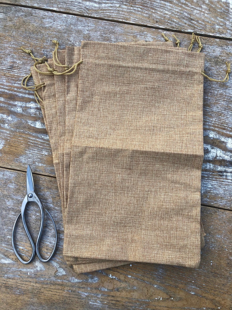 10 Large Burlap Gift Bags With Drawstring Etsy