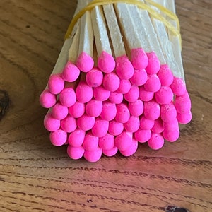 Long (4") Bulk Wood Matches, Hot Pink  - 500 Matches for Candles, Bottles, Fireplaces, Crafts