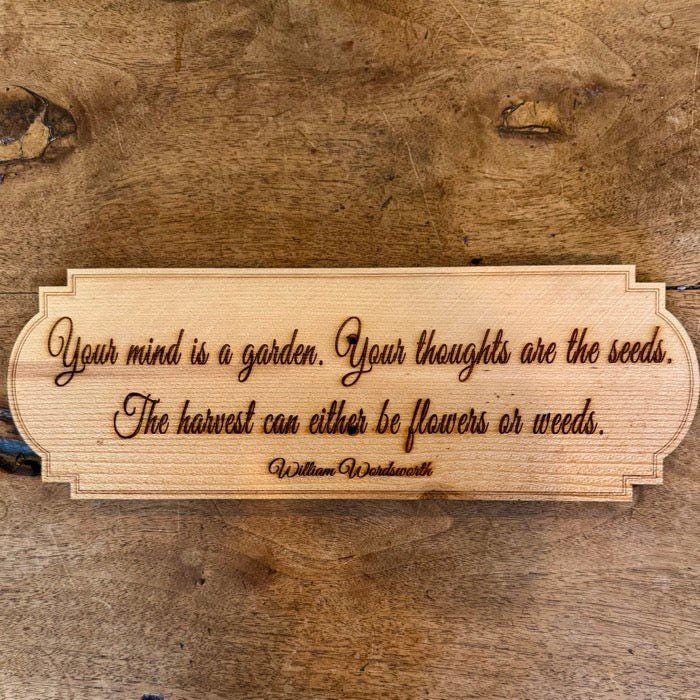 Wordsworth Poetic Garden Quote Sign - Made In Usa With American Cedar