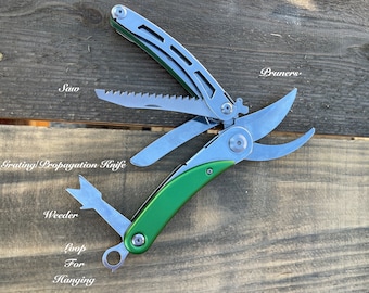Gardener's Multi-Tool - 4-In-1 Garden Tool (Pruner, Saw, Propagation Knife and Weeder)