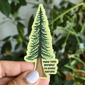 Sticker sapin, autocollant nature, autocollant arbres, autocollant forêt, autocollant en vinyle pour ordinateur portable journal bouteille téléphone, code article - COTC ST13