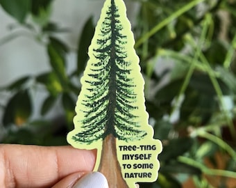 Pine Tree sticker, Nature Sticker, Trees Sticker, Forest Sticker, Vinyl Sticker for Laptop Journal Bottle Phone, Item Code - COTC ST13