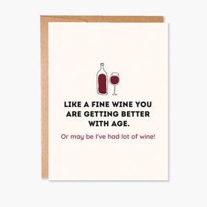 Joyeux anniversaire drôle, carte d'anniversaire de vin, voeux d'anniversaire, carte d'anniversaire pour meilleure amie, maman, meilleure amie, amis, soeur, code d'article - COTC B23