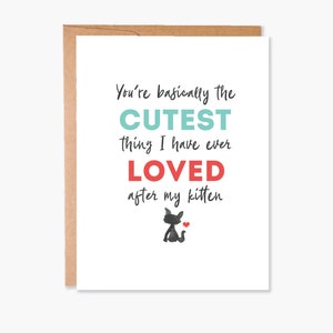 Carte de Saint-Valentin drôle, carte de petit ami, carte Je t'aime, carte d'anniversaire, carte de chat drôle, code d'article - COTC L08
