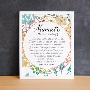 Namaste Sign, Definition Print, Namaste Wall Art, Yoga Gifts, Namaste Gift, Namaste Print, Yoga Print, Namaste Poster, Item Code - COTC PR21