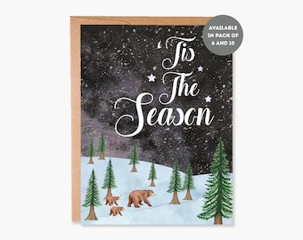 Carte de joyeuses fêtes, Cartes de voeux pour les Fêtes, Cartes de vacances en boîte, Cartes de Noël, Pack de cartes de Noël, Code de l'article - COTC H18