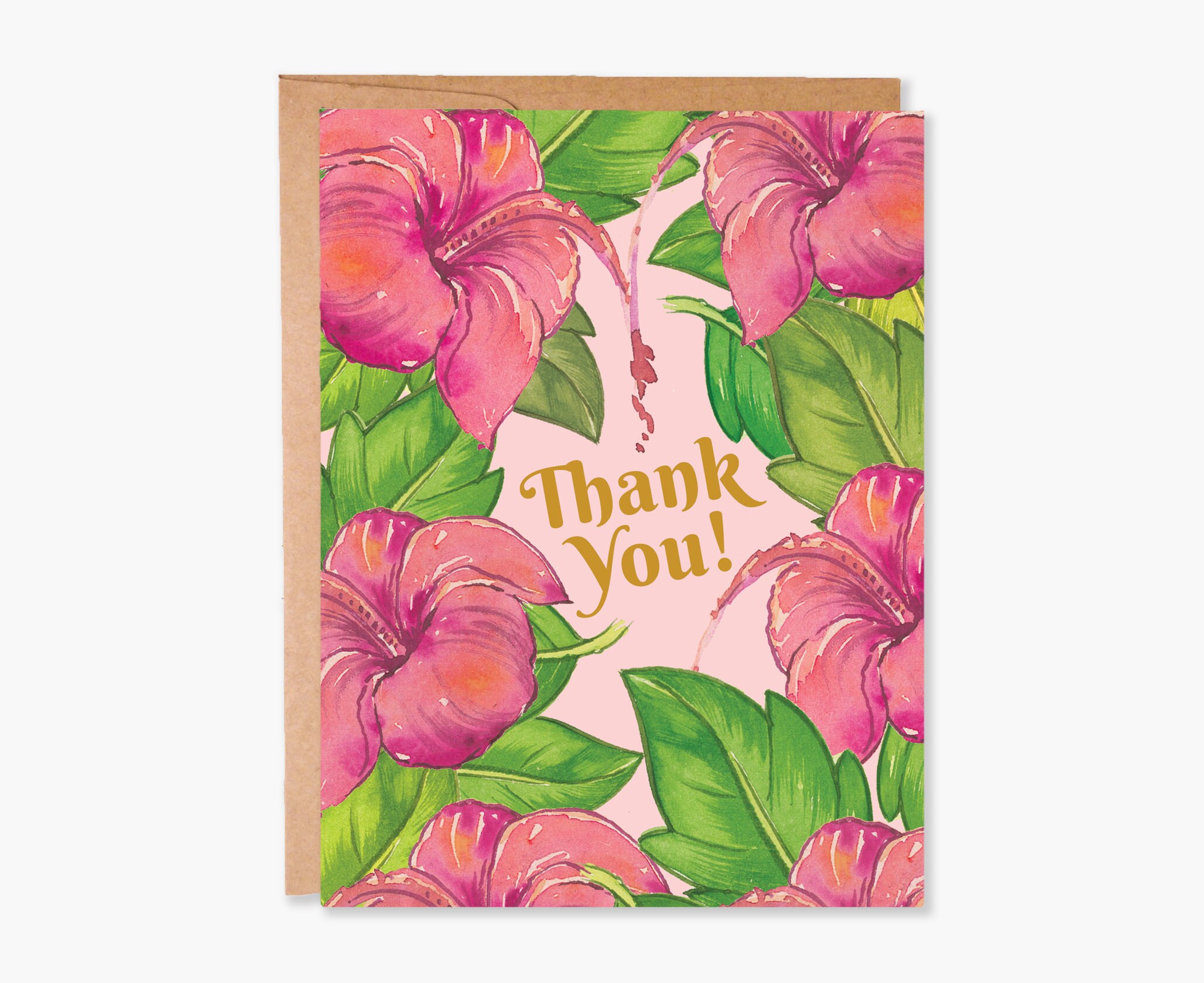 Thank You Card, Floral Hibiscus Thank You Cards, Thank You Cards Pack