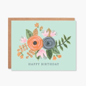 Carte d'anniversaire pour elle, voeux de joyeux anniversaire, carte pour maman, carte pour amie, carte florale printanière, carte botanique, code d'article - COTC B34