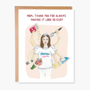 Carte de fête des mères, carte pour maman, super maman, maman de super-héros, carte de la femme la plus forte, carte de joyeuse fête des mères, voeux de maman, code d'article - COTC M07