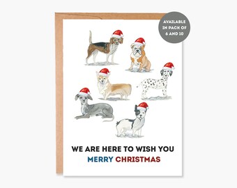 Dog Christmas Cards, Christmas Cards Pack, Dog Lovers Christmas Card, Dog Holiday Card, Dog Xmas Cards, Funny Dog Card, Item Code - COTC H14