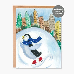 Cartes de vœux vierges, carte scène d'hiver, cartes de Noël, cartes de voeux d'hiver, lot de cartes de vœux, lot de 10 cartes, code d'article - COTC BL05