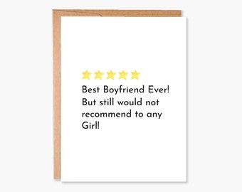 Funny Valentines Card, Valentine Boyfriend Card, Card for Boyfriend, Love card for him, Boyfriend's Birthday Card, Item Code - COTC L02