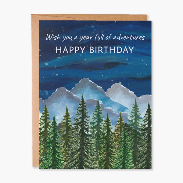 Birthday Cards for Him Her, Adventure Mountain Birthday Card, Outdoor Card for Boyfriend Husband Girlfriend, Item Code - COTC B12