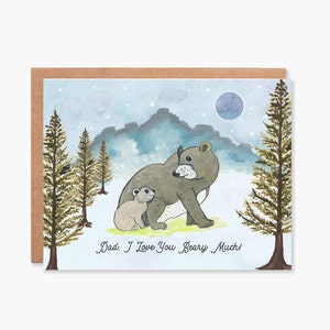 Carte de fête des pères pour mari, carte d'ours pour papa, première carte de fête des pères, carte pour père, carte de fille, code d'article - COTC D08