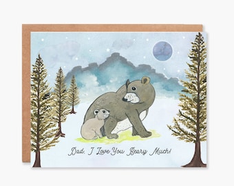Father's Day Card for Husband, Bear Card for Dad, First Father's Day Card, Card for Father, Card from daughter, Item Code - COTC D08