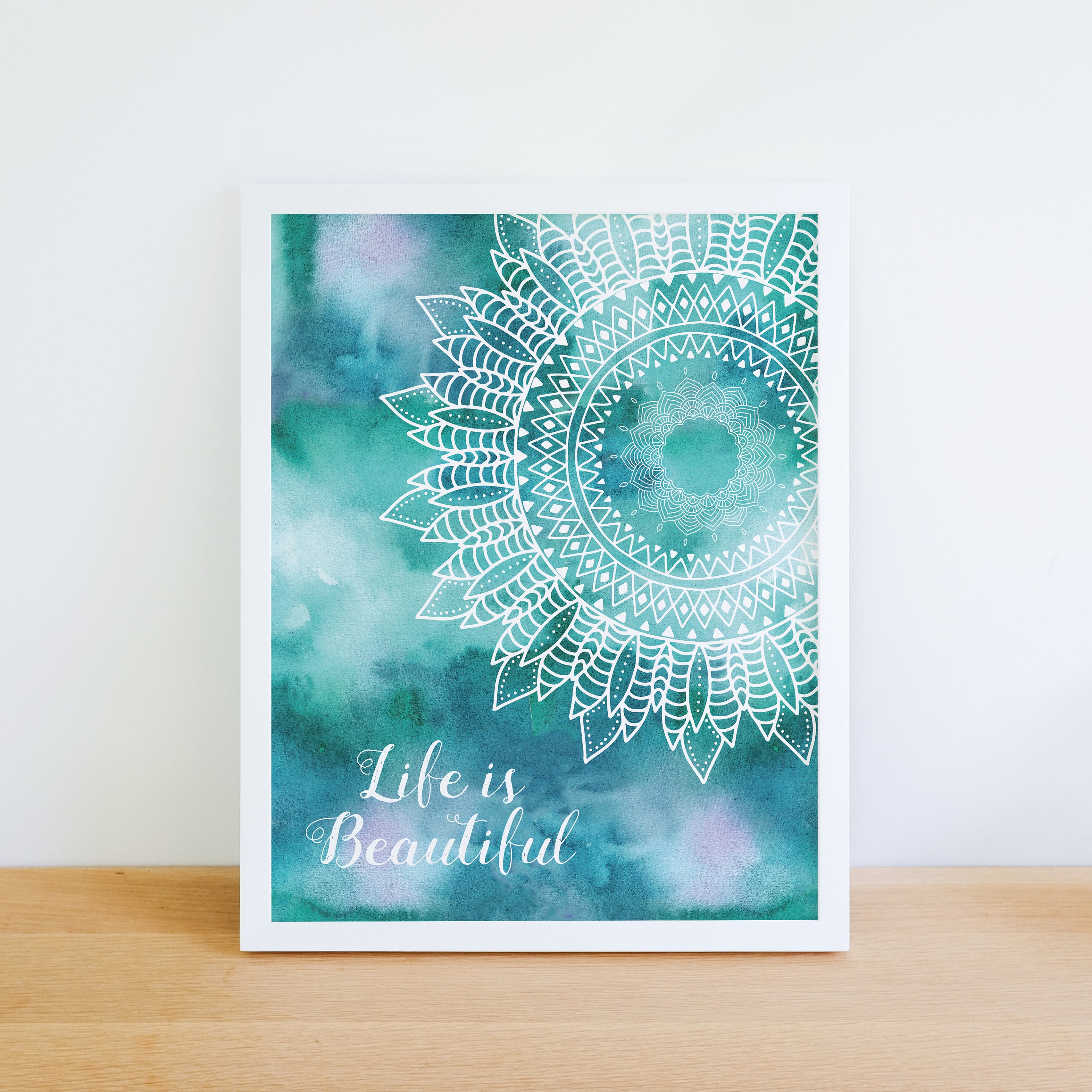 Mandala Art Print Mandala Wall Decor Mandala Poster Life is Etsy