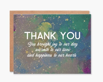 Thank You Card, Watercolor Thank You Note, Wedding Thank You Card, Blank Cards, Bulk Note Cards, Wedding Thank You, Item Code - COTC T08