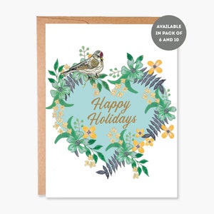 Carte de vœux, paquet de cartes de vœux, cartes de vœux florales, voeux de fin d'année, voeux de Noël, carte de Noël, code d'article - COTC H21