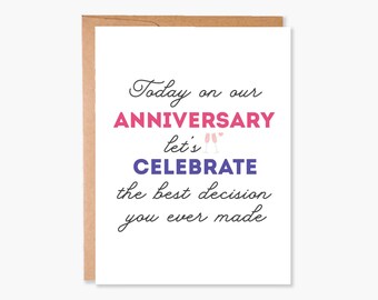 Tarjeta de aniversario para pareja, Tarjeta para marido, Tarjeta para novio, Tarjeta de aniversario descarada, Tarjeta de aniversario de boda, Código de artículo - COTC L24