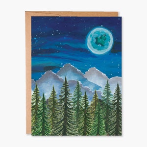 Nature Blank Cards, Watercolor Forest Cards, Art Stationery, Scenery Cards, Mountain Card, Adventure Rustic Cards, Item Code - COTC BL02