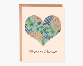 Tarjeta de San Valentín, Tarjeta para esposo, Tarjeta de aniversario, Tarjeta de aniversario floral, Tarjeta para novio, Tarjeta para esposa Código de artículo - COTC L12
