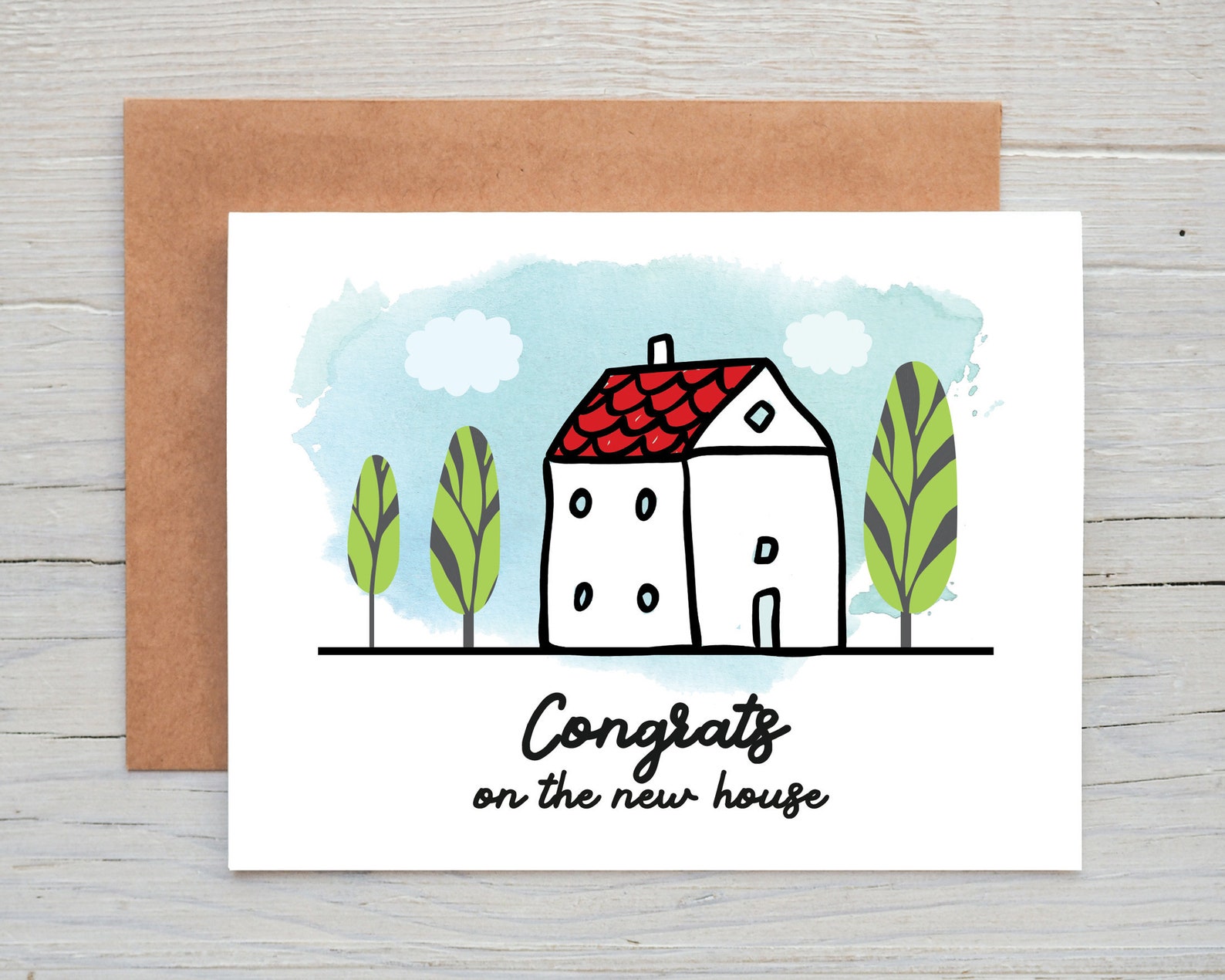 Congrats on the New House Card New House Card Housewarming Etsy
