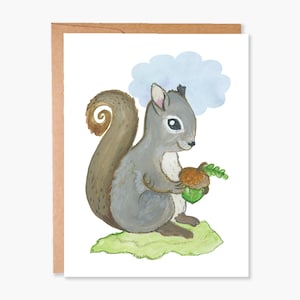 Cartes de vœux Écureuil, Cartes de notes vierges, Anniversaire boisé, Carte écureuil, Cartes de vœux Forêt, Carte d’anniversaire, Code article - COTC BL13