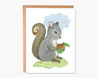 Tarjetas de felicitación Ardilla, Tarjetas de notas en blanco, Cumpleaños del bosque, Tarjeta de ardilla, Tarjetas de felicitación Bosque, Tarjeta de cumpleaños, Código de artículo - COTC BL13