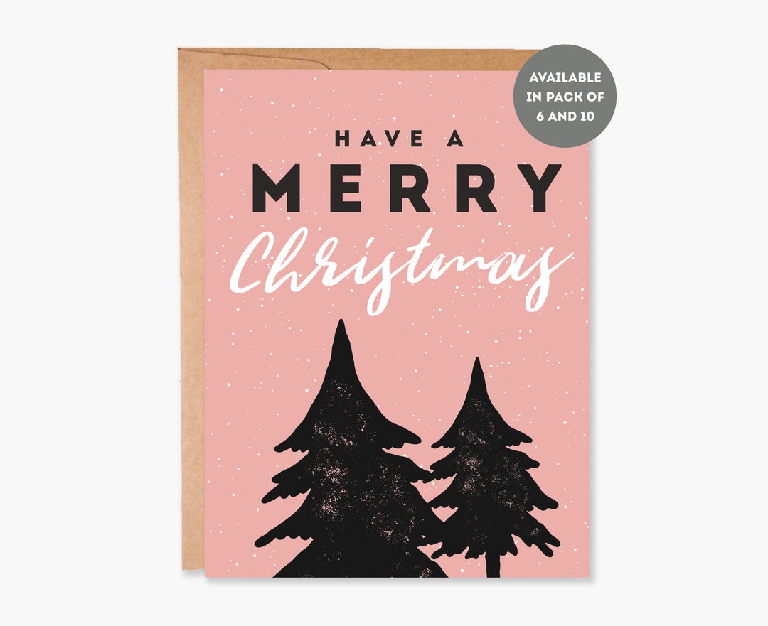 Christmas Cards Pack, Christmas Card Set, Blush Pink Christmas Cards, Season's Greeting Cards
