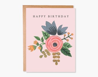 Birthday Card for Her, Wife Birthday Card, Floral Happy Birthday Card, Female Birthday Card, Mum Sister Birthday Card, Item Code - COTC B40