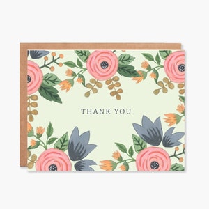 Carte de remerciement, cartes de remerciement florales, paquet de cartes de remerciement, cartes de remerciement, mariage, douche nuptiale, remerciement, code article - COTC T01