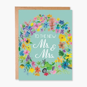 Wedding Congratulations, Congrats Newly Weds, Wedding Card, Floral Card for Bridal Shower, Marriage Congratulations, Item Code - COTC W03