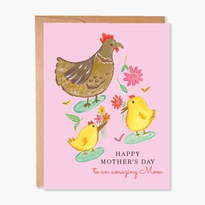 Cartes de fête des mères, carte de fête des mères, carte de poulets, carte de maman de ferme, carte de campagne, carte de fille, code d'article - COTC M18