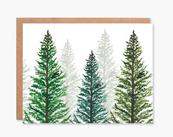Tarjetas de notas en blanco, paquete de tarjetas de árboles forestales, tarjetas de notas, tarjetas en blanco de vegetación natural, tarjetas de notas de agradecimiento de madera, código de artículo - COTC BL01