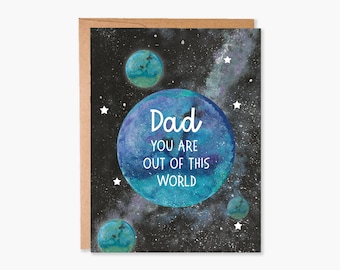 Father Day Card, Dad Card, Card for Dad, Funny Fathers Day Card, dad card from daughter, Celestial Dad Card, Dad Card, Item Code - COTC D04