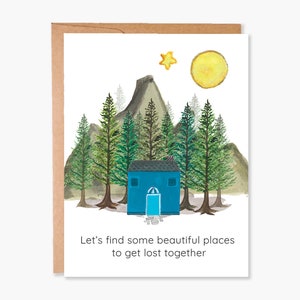 Carte de Saint-Valentin pour petit ami, carte d'amour de la Saint-Valentin en camping aventure dans les montagnes pour mari et femme, carte d'anniversaire, code d'article - COTC L10