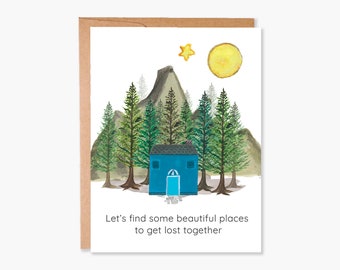 Valentines Card for Boyfriend, Valentines Day Adventure Camping Mountains Love Card for Husband Wife, Anniversary Card, Item Code - COTC L10