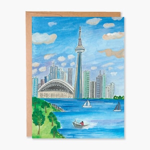 Toronto Islands Card, Toronto CN Tower Card, Canada Greeting Cards Set, Canadian Art Card, Toronto Downtown Card, Item Code - COTC CA02