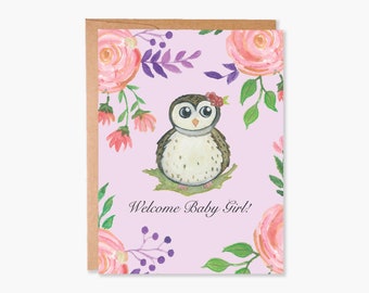 New Baby Card, Newborn Baby Card, Congratulations Baby, Floral Baby Girl Card, Baby Shower Card, New baby gift, Item Code - COTC C04