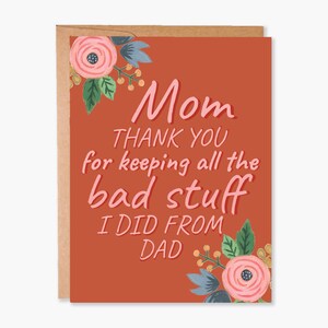 Cartes de fête des mères, carte florale de fête des mères, carte pour maman, carte de maman drôle, carte de fille, code d'article - COTC M16