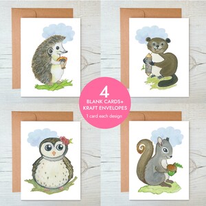 Cartes de correspondance vierges, lot de cartes de voeux, lot de cartes des bois, baby shower d'anniversaire des bois, carte de remerciements, code d'article - COTC BL04