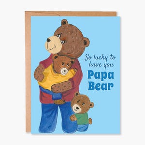 Papa Bear Card, Fathers Day Card, Funny Card for Dad, Dads Birthday Card, Card for Dad, Cute Dad Card, Heartfelt Card, Item Code - COTC D12