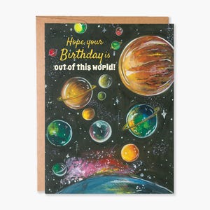 Carte d'anniversaire sur l'espace, carte d'anniversaire planète, cartes sur le thème de l'espace, carte d'anniversaire système solaire, carte d'anniversaire pour papa, code article - COTC B53